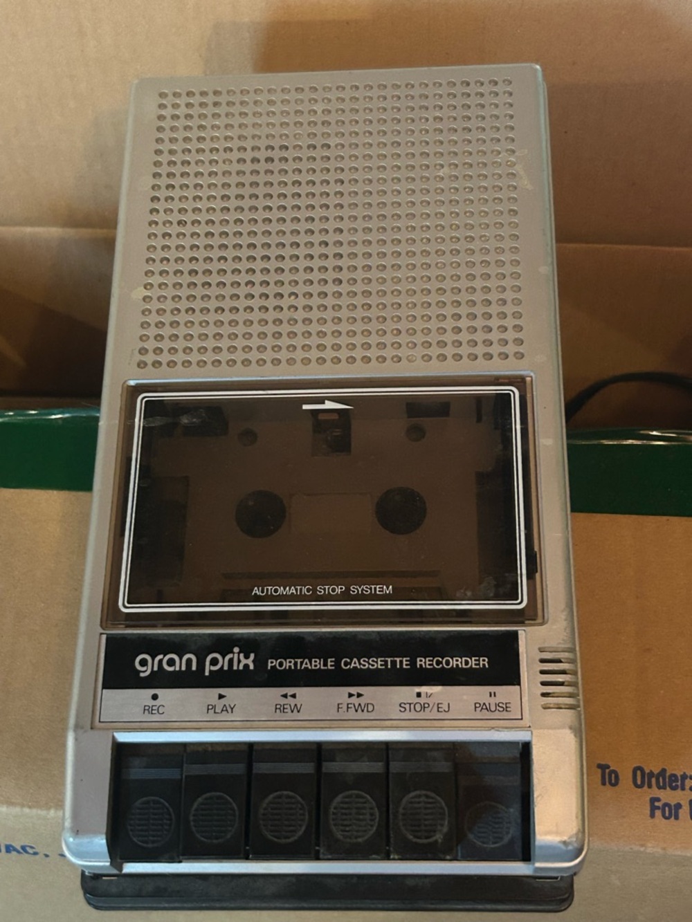 vintage Gran Prix portable cassette recorder